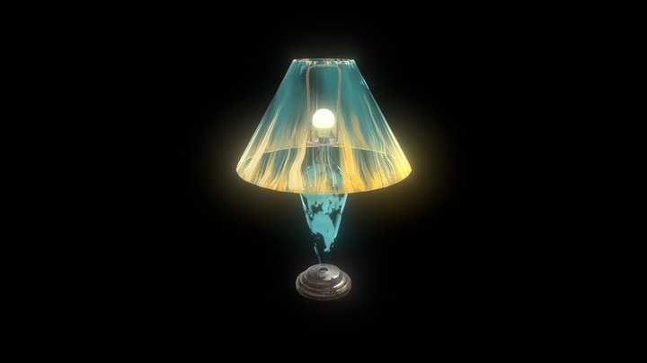 Table Lamp #2, Low Poly, UV unwrapped 3D Model