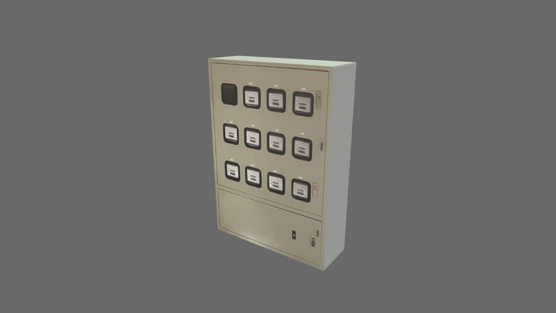 3D model Electrical cabinet 04 - This is a 3D model of the Electrical cabinet 04. The 3D model is about a white rectangular device with buttons.