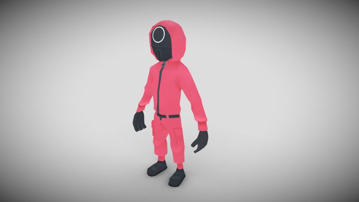 Squid game low poly character UNLIT 3D Model
