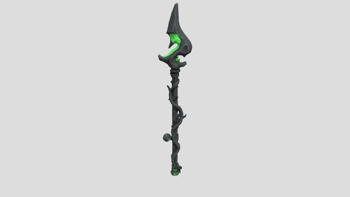dark fantasy staff low poly 3D Model