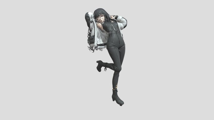 Cute girl posing for a pic 3D Model