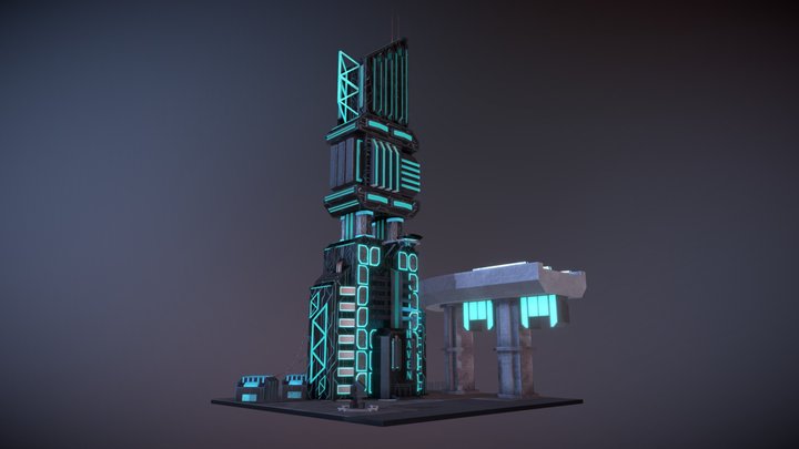 Cyberpunk Buildings 3D Model