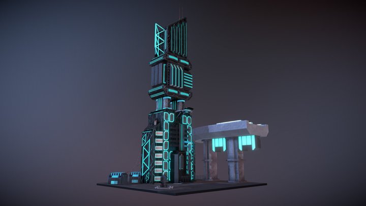 Cyberpunk Buildings 3D Model