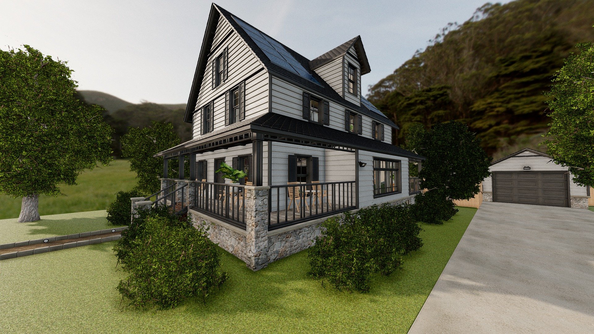 SHC Modular Classic Style American House 15 - Buy Royalty Free 3D model ...