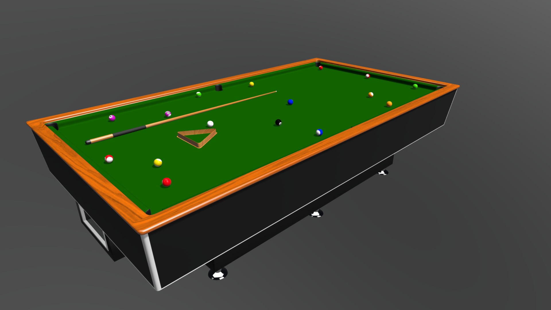 3D model Pool Table - This is a 3D model of the Pool Table. The 3D model is about a pool table with a pool table.