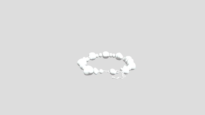 Heart Charm Bracelet on Pink Display 3D Model