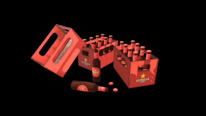 Estrella Damm Beer Box 3D Model