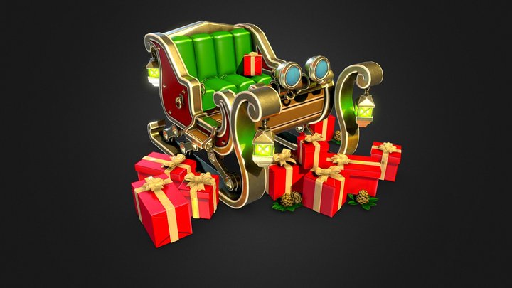 Christmas Sleigh 3D Model