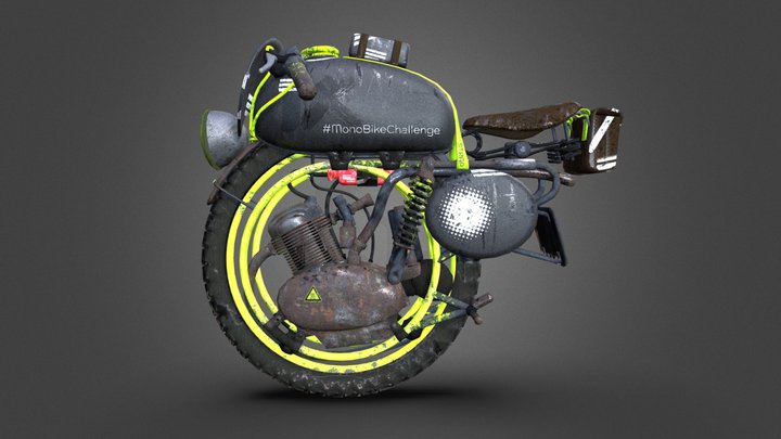 Monobike YellowPunk  #MonoBikeChallenge 3D Model