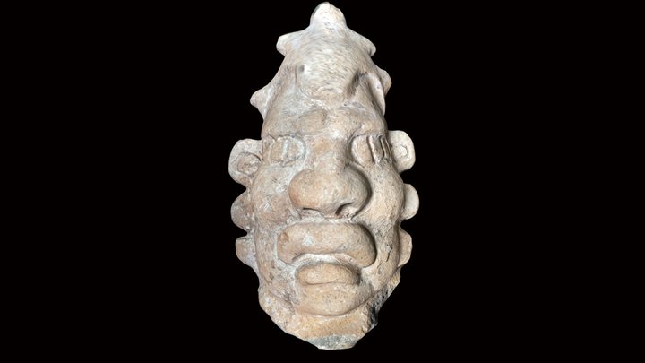 Modeled Maize God Head, Nixtun-Ch'ich' 3D Model