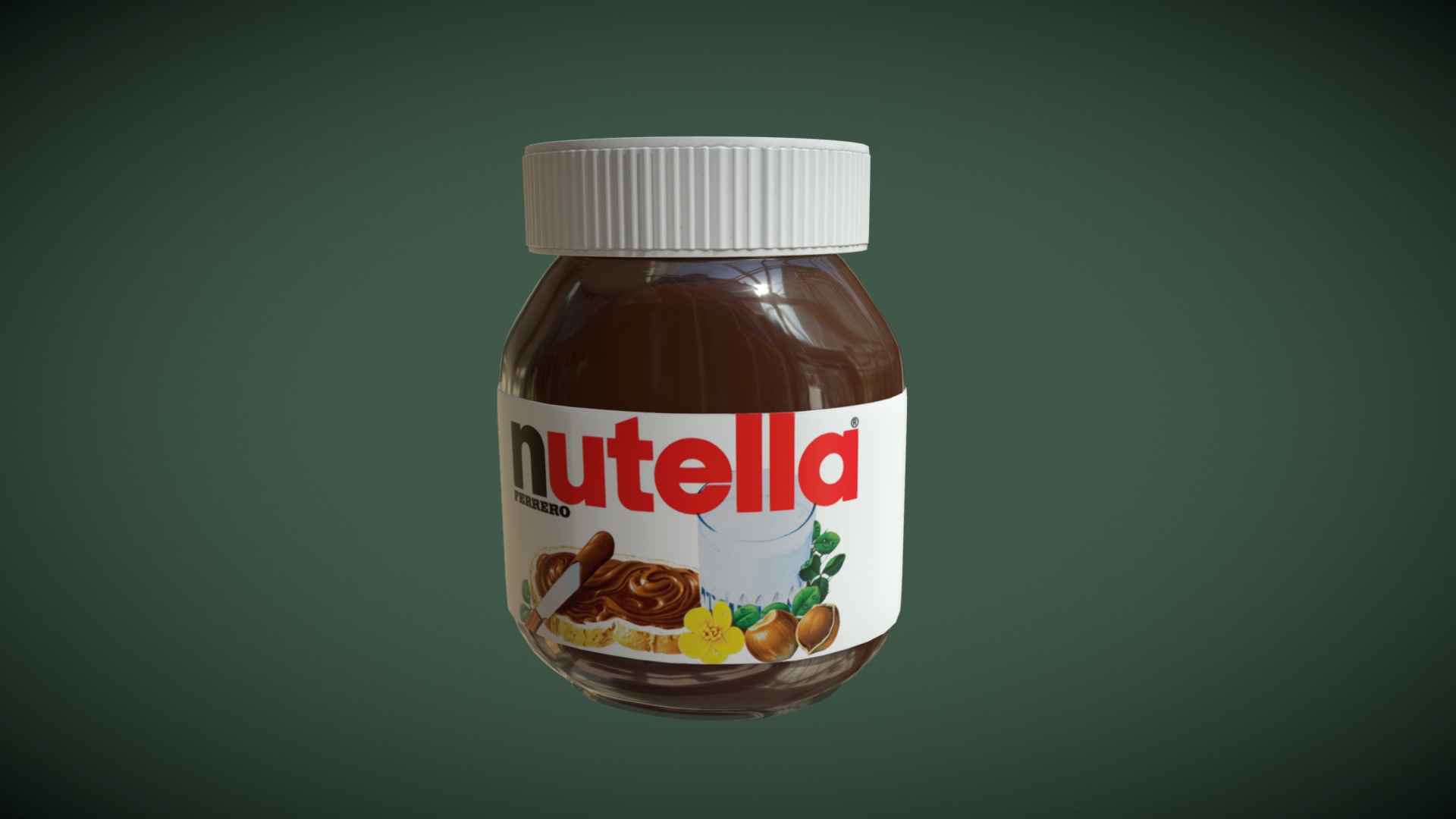 3D model Nutella Jar - This is a 3D model of the Nutella Jar. The 3D model is about a jar of food.