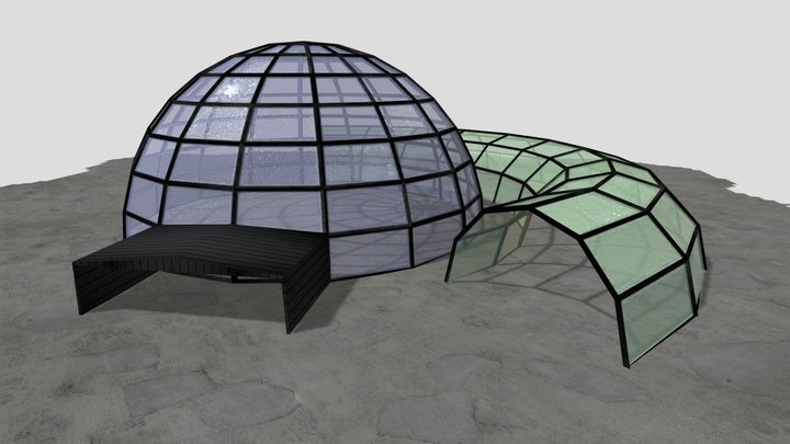 Invernadero Invernáculo Dome 3D Model
