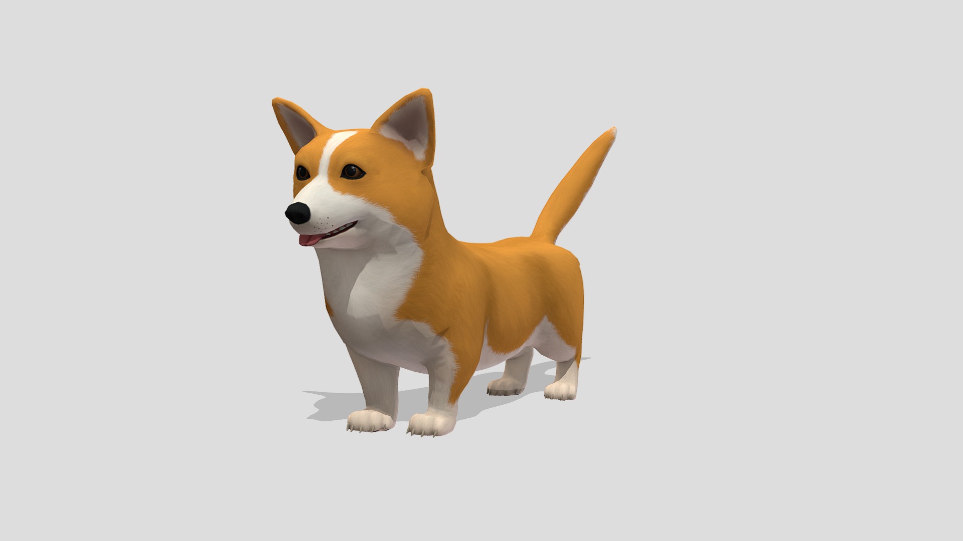 3D model Corgi - This is a 3D model of the Corgi. The 3D model is about a dog with a hot dog horn.