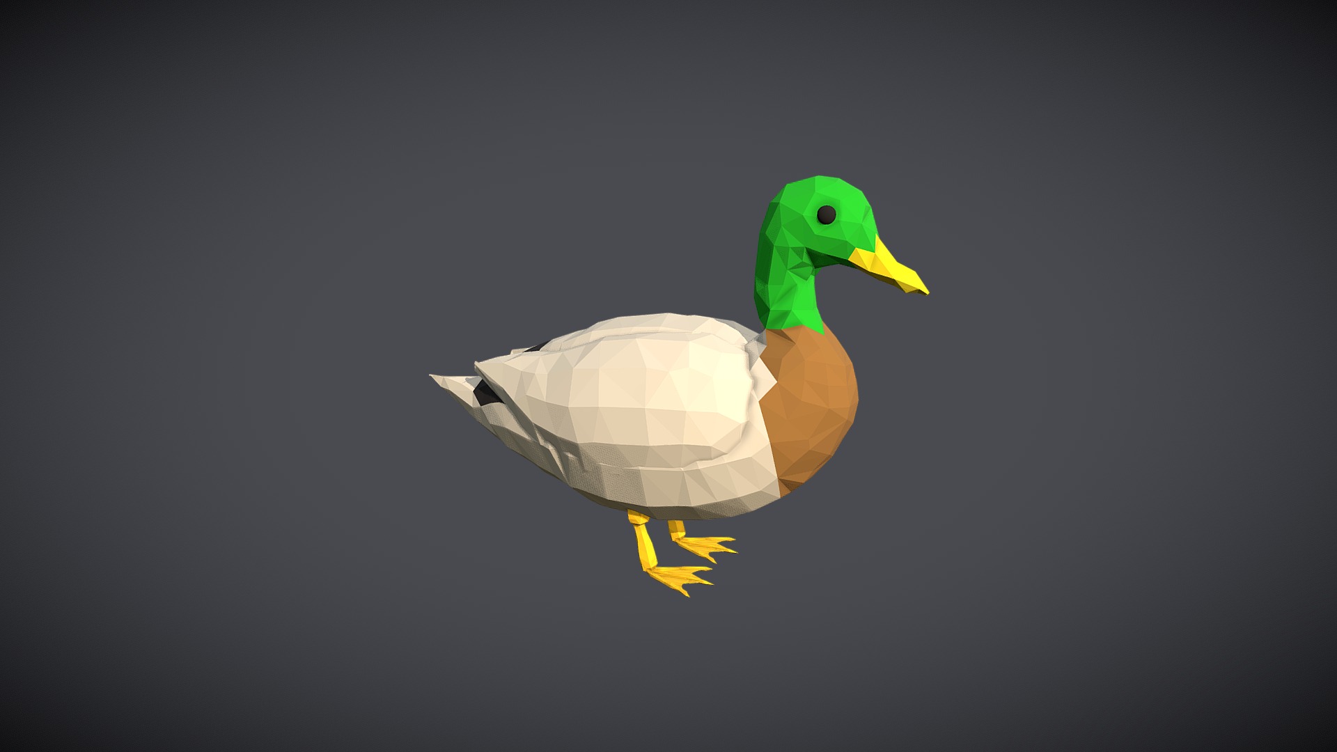 3D model Low-Poly Duck - This is a 3D model of the Low-Poly Duck. The 3D model is about a bird on a duck.