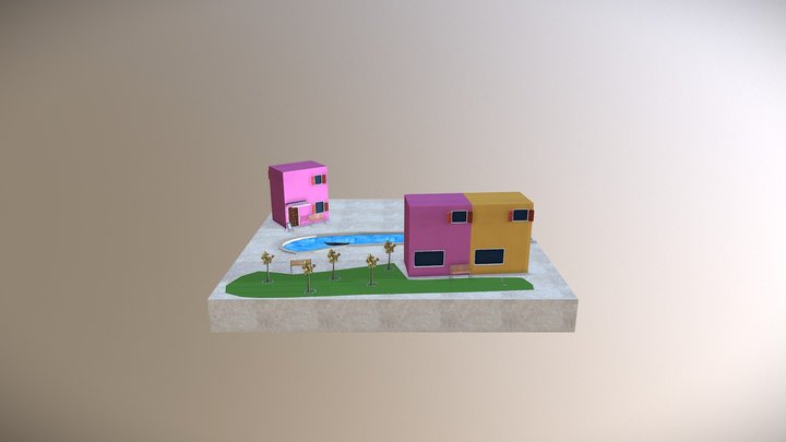 City Scene Sketschfab 3D Model