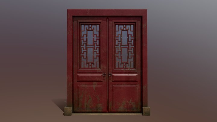 Asian inspired door 3D Model