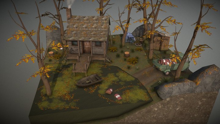DAE Diorama - Forest Loner 3D Model