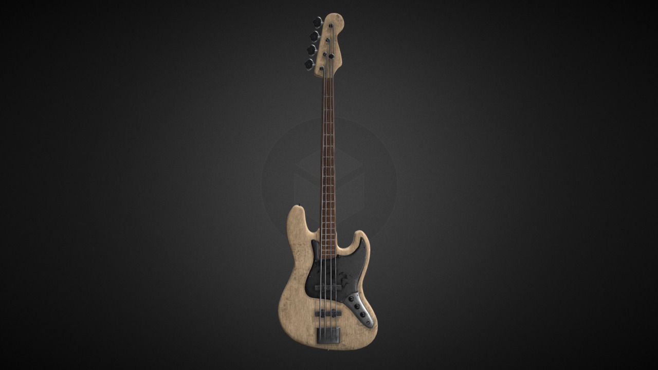 3D model Jazz Bass - This is a 3D model of the Jazz Bass. The 3D model is about a guitar on a stand.