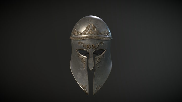 Fantasy Greek Helmet 3D Model