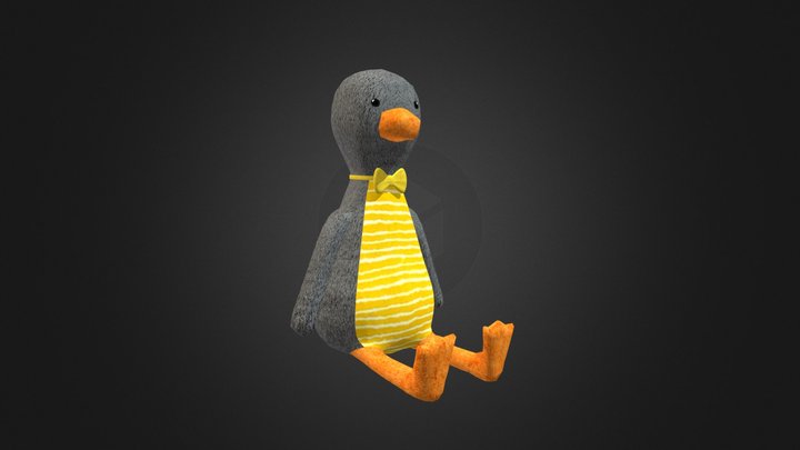 A plump little ducky wearing a bowtie 3D Model