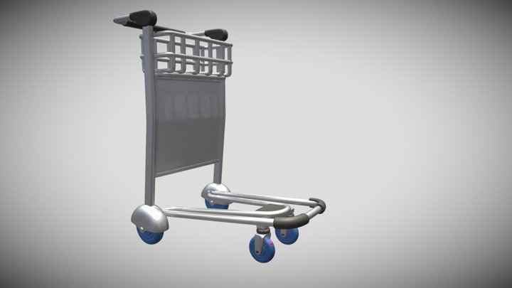 Luggage Cart Painted 3D Model