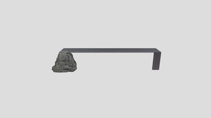 CHROME TABLE WITH ROCK