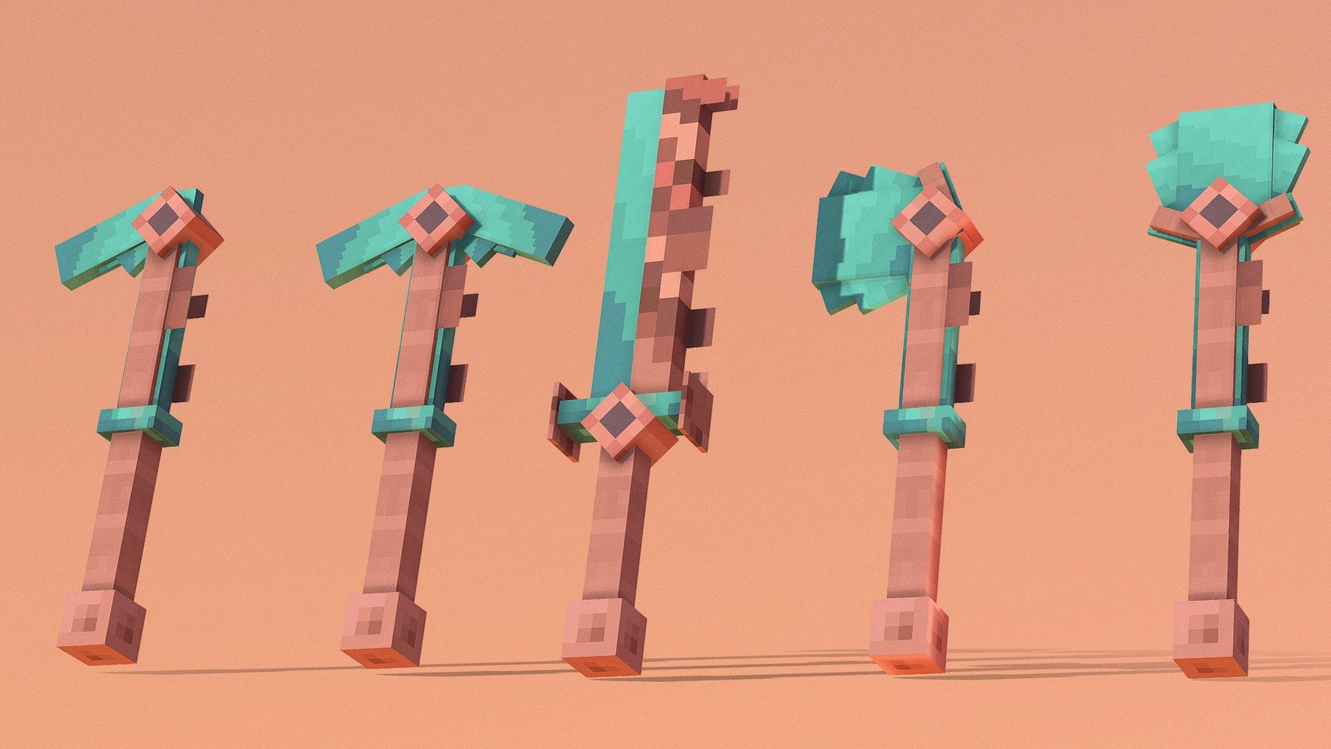 Minecraft - Copper Set - 3D model by Ahmet Arıkan | PixelRen - CryRenX ...