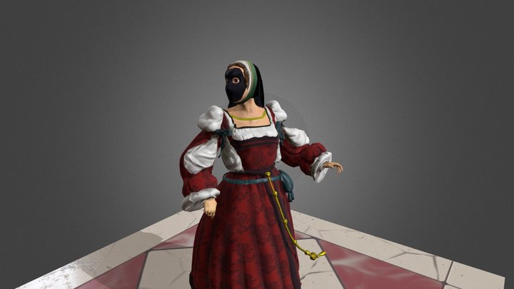 Venitian woman renaissance stylized 3D Model