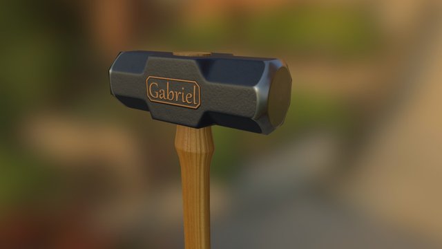 Low Poly Sledge Hammer 3D Model