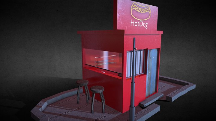 Hot Dog Stand 3D Model