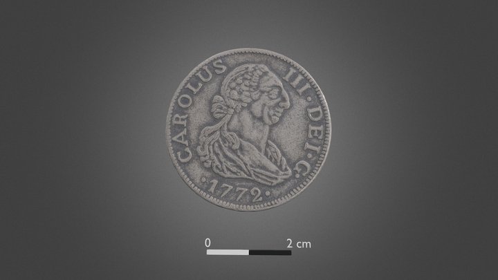 8 reales de Carlos III, 1772 3D Model