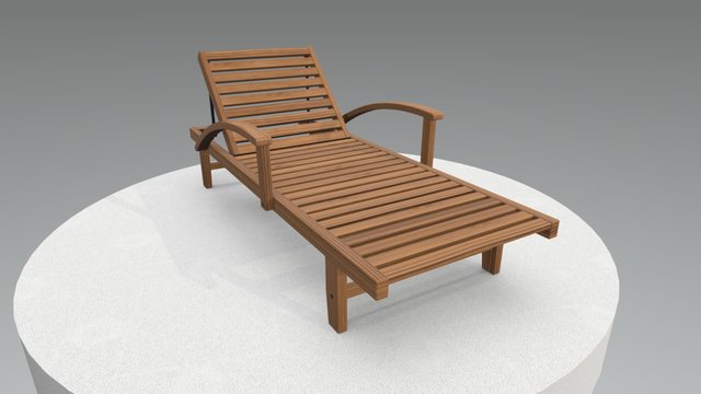 Pool Chair in Wood Elm 3D Model