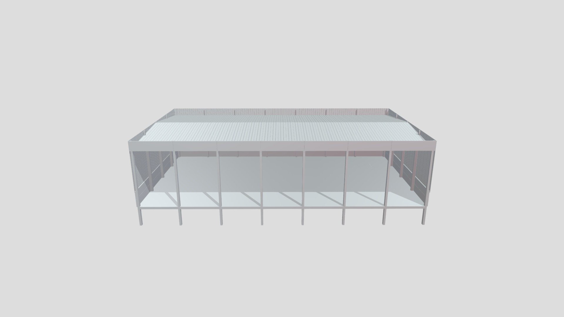 Modelo 3D - Fechamento em Telhas Metálicas