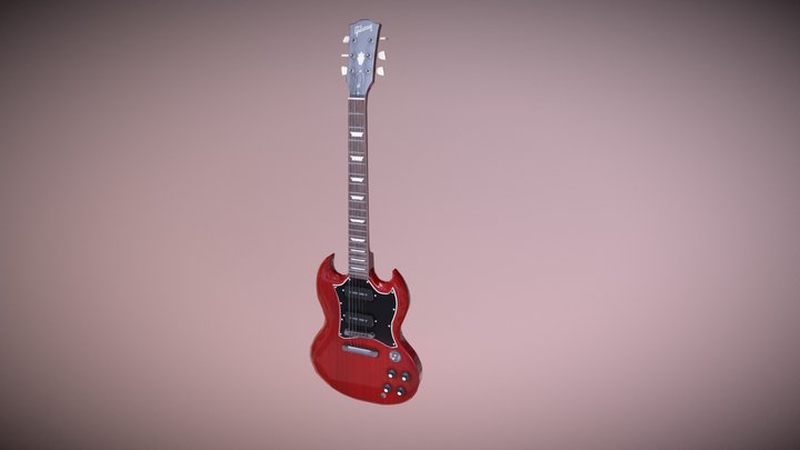Gibson SG Cherry Colour Scheme 3D Model