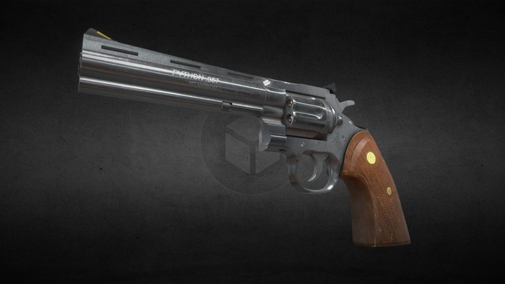 Revolver Colt Python 6 (Animated) 3D Model