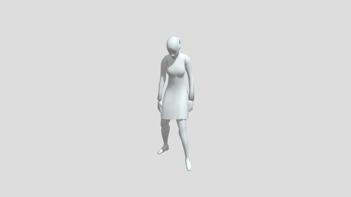 Animated Female Zombie 3D Model