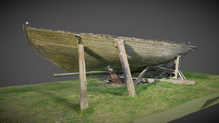 Old wooden yacht "Gražyna". Klaipėda. Lithuania 3D Model