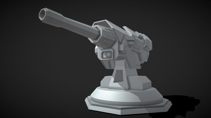 Medium Turret Cannon 3D Model