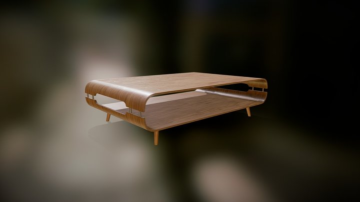 60's Inspired Retro Coffee Table 3D Model