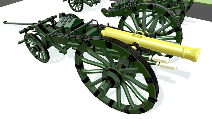 SIX LBS FRENCH GUN 3D Model