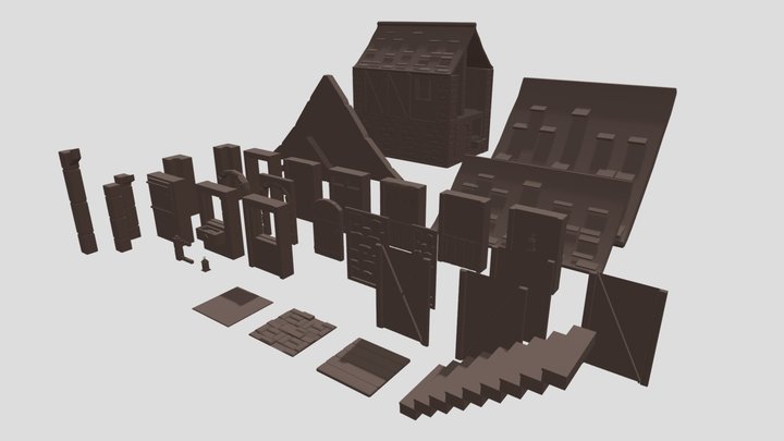 Low-Poly Tavern Kit 3D Model