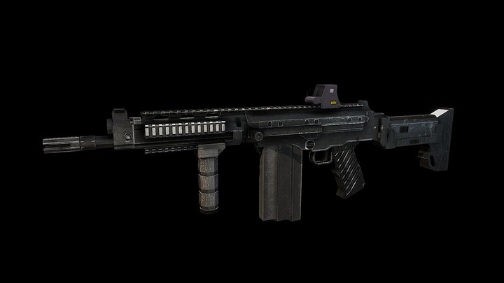 SA-58 OSW (Low-poly for Minecraft) 3D Model