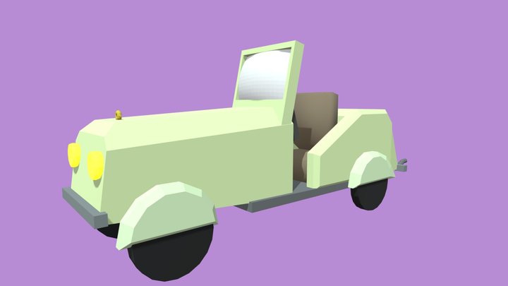 Low Poly Simple Car 3D Model