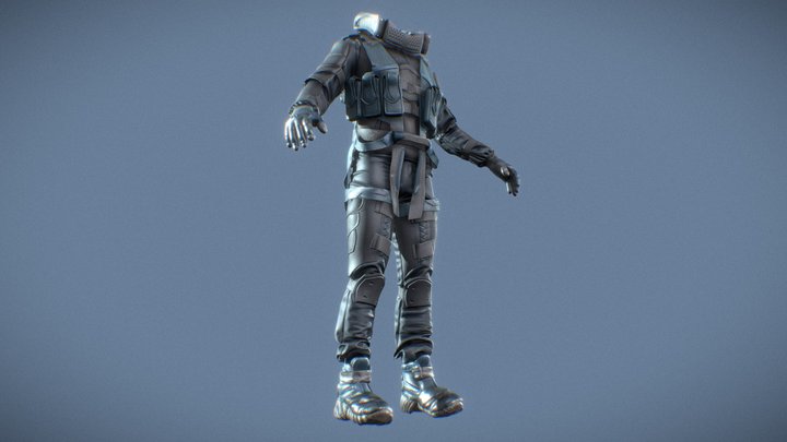 demo set of tactical light armor 3D Model