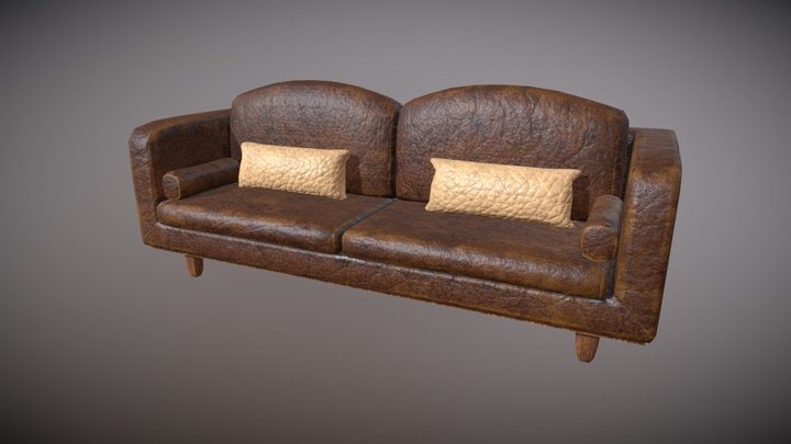 Brown Couch With Cushions