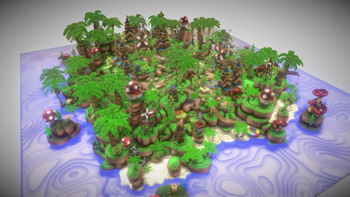 Tropical Map 3D Model