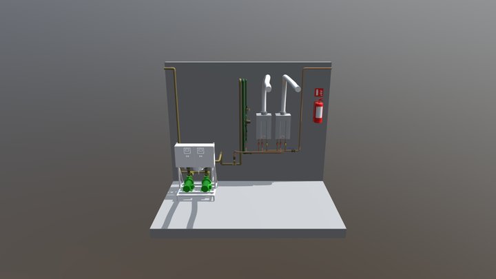 Central de pressurização e grupo aquecedores 3D Model