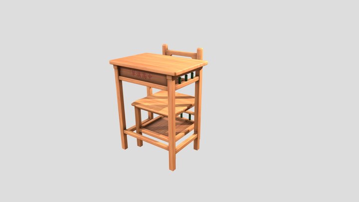 School desk 3D Model
