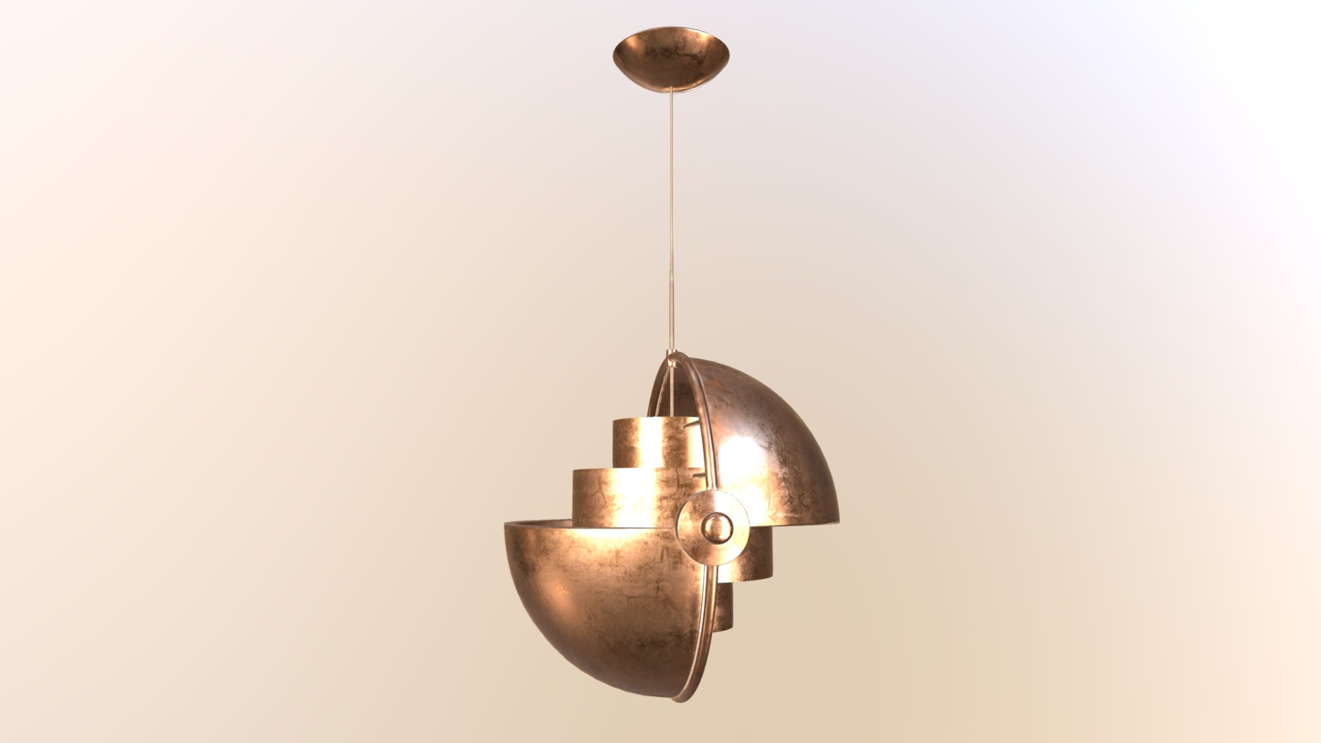 3D model Metal Loft Lamp - This is a 3D model of the Metal Loft Lamp. The 3D model is about a light fixture with a round base.