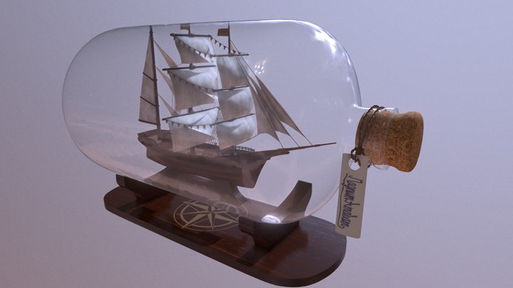 Ship in a Bottle (Free download) 3D Model